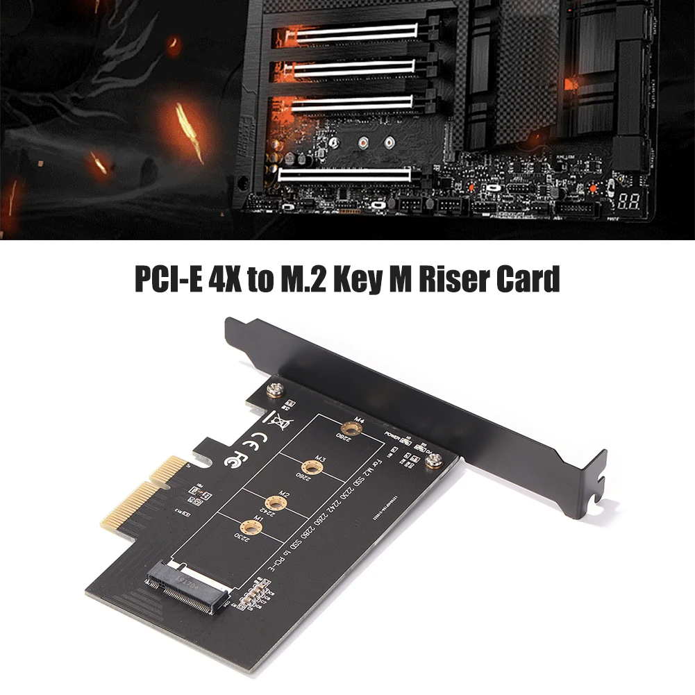 

PCIE 4X к NVMe M Key M.2 SSD адаптер карты PCI Express 3,0 высокоскоростной Расширенный преобразователь карты для NGFF SSD 2230 2242 2260 2280