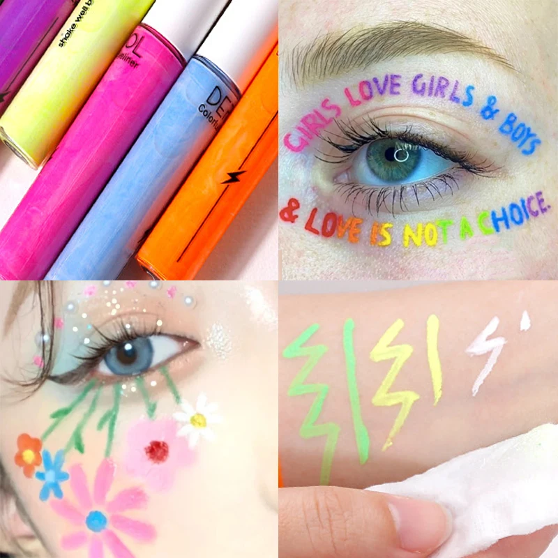 1 шт., флуоресцентная жидкая подводка для глаз, 8 цветов
