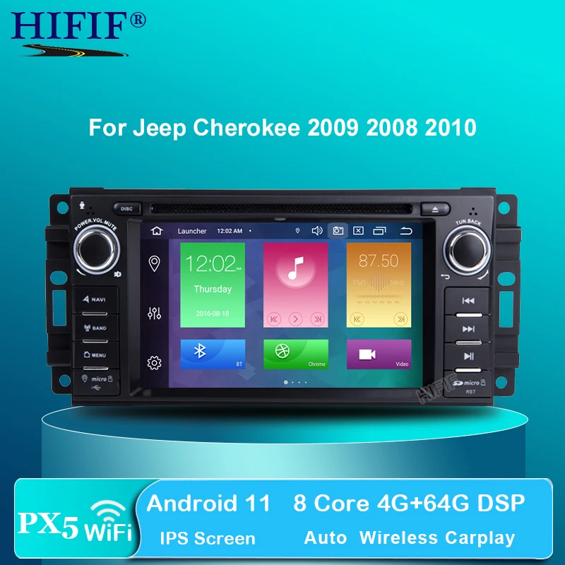 Автомобильный DVD плеер с восьмиядерным процессором Android 10 для JEEP GRAND CHEROKEE Патриот