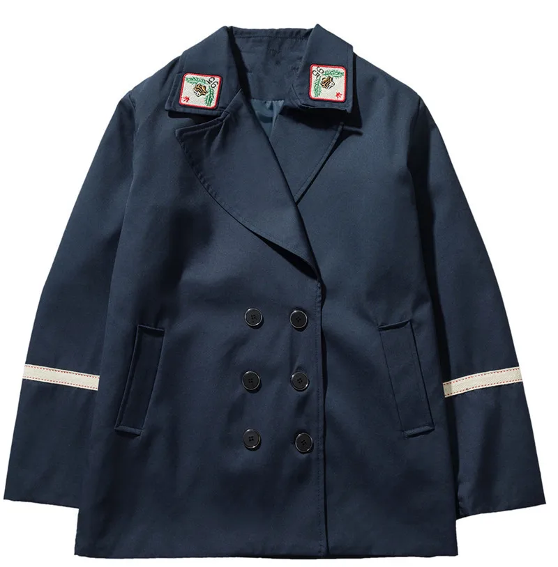 Spring Autumn Male Streetwear Suit Coat Outerwear Men Embroidery Vintage College Style Casual Blazer Jacket Overcoat | Мужская одежда