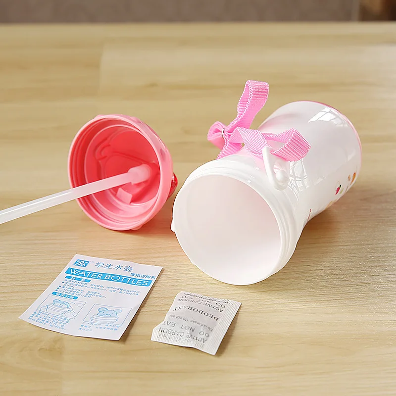 Children's Drinking Cup Straw Cup Cute Cartoon Drinking Jug aby Suction Jug Anti-fall Elementary School Students Cold Water Cup enlarge