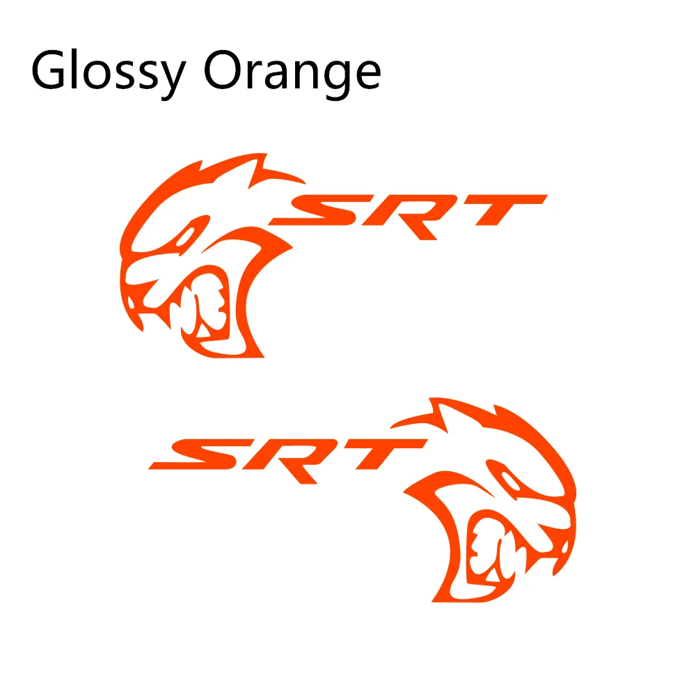 Glossy Orange 2 шт. наклейки для боковой двери автомобиля для Dodge Mopar Challenger Srt DIY Авто Виниловая пленка наклейки для стайлинга автомобиля аксессуары для тюнинга автомобиля - Название цвета: Glossy Orange