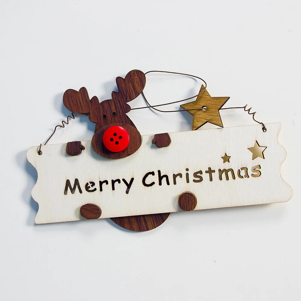 Счастливого Рождества деревянный вырез стиль Рождество Лось письмо список