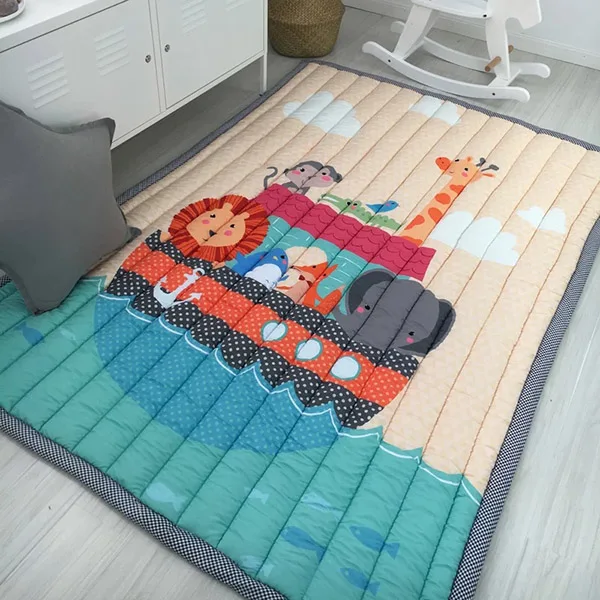 Детский Блестящий детский игровой коврик, хлопковый игровой коврик для ребенка, толщина 2 см, нескользящий коврик 140*200 см, детский игровой коврик, машинная стирка - Цвет: 22