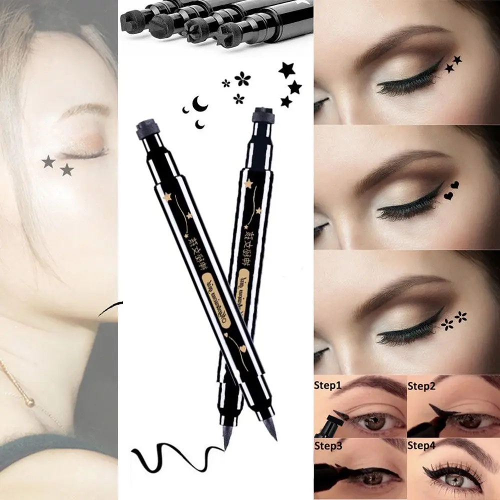 

1 PC Tattoo Stamp Eye Liner Pen Beauty Makeup Long Lasting Waterproof Double-headed Liquid Eyeliner