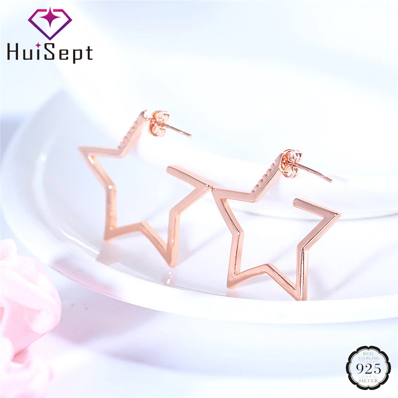 HuiSept модные серебряные 925 Ювелирные серьги AAA Цирконий драгоценный камень
