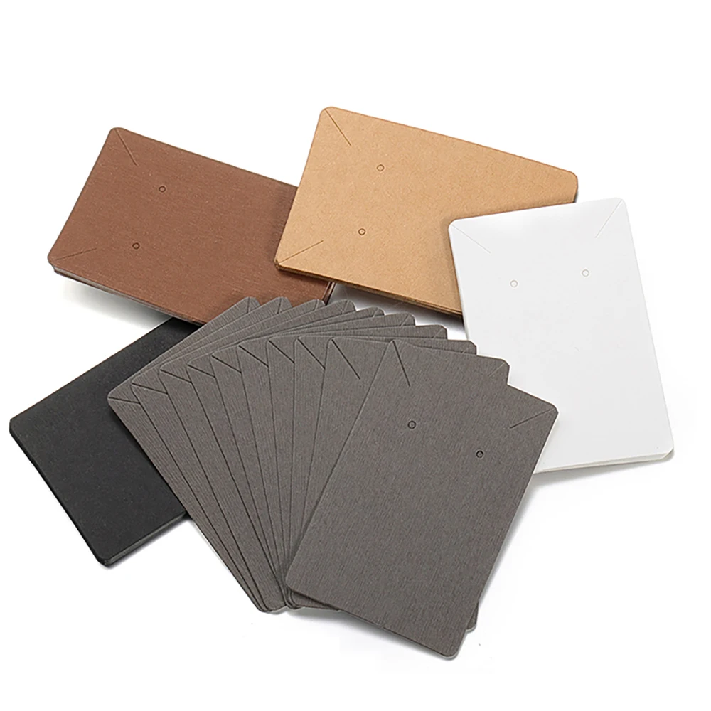 

50pcs/lot 6x9cm Solid Kraft Paper Card Earrings Necklaces Display Cards for Jewelry Packaging Cardboard Card Ear Studs Hang Tag