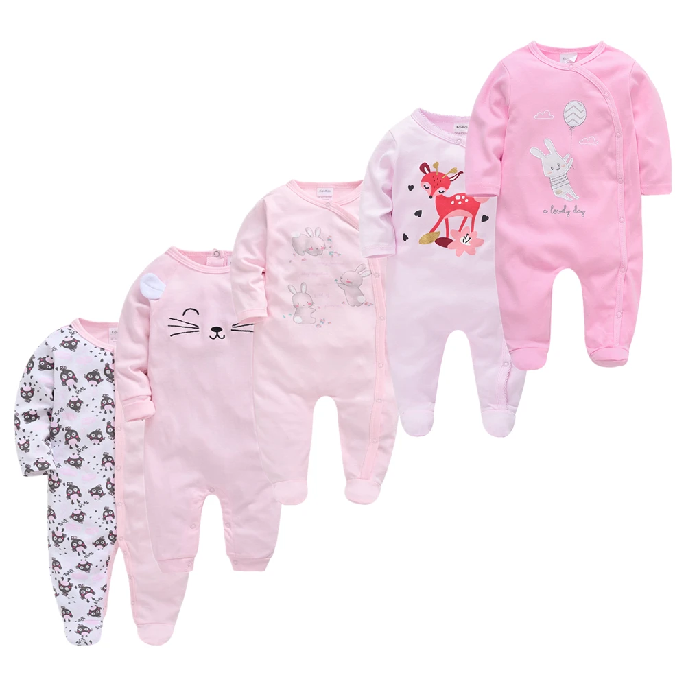 Kavkas Roupa De Bebes Infantil Menina Full Sleeve Newborn Baby Boy Rompers 5pcs Infant Girls Clothing Set | Детская одежда и обувь