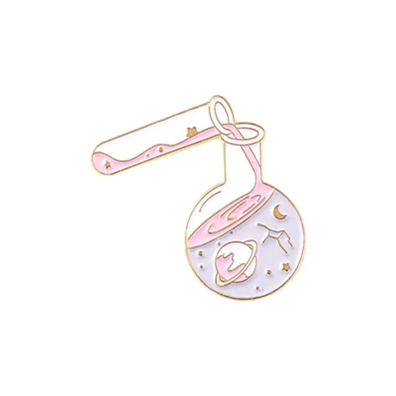 Жесткие эмалевые булавки Beaker собирать бутылку Галактики Радужное розовое сердце