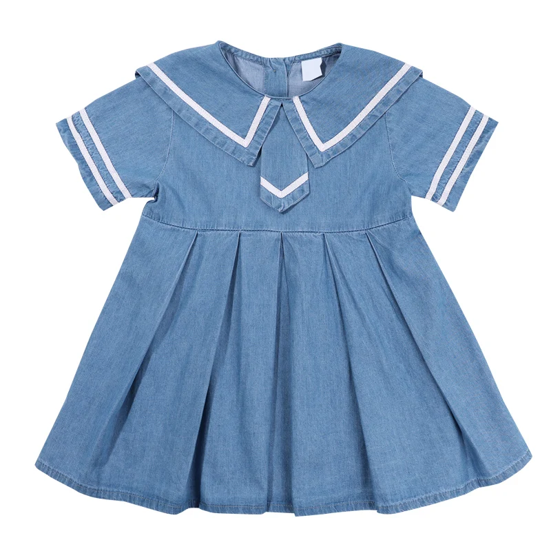 

Summer Casual Dress Baby Girls Denim Short Sleeve Kids Princess Dresses Kids Dresses Cute Little Girl Clothes Dropshipping