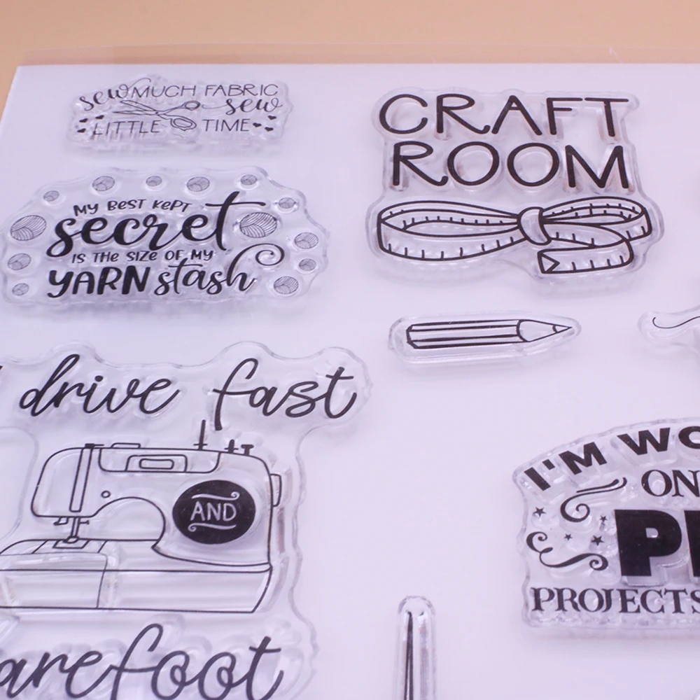 Прозрачные штампы Alinacutle для рукоделия комнаты швейной машинки ножницы сделай
