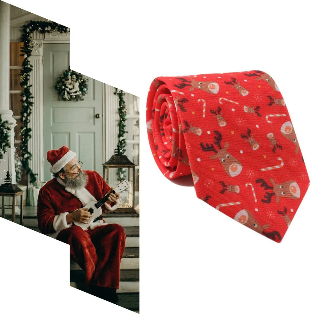 

2020 New Sell Christmas Tie Men's Fashion Casual Snowflake Print Polyester Neck Ties For man Professional Pattern Necktie