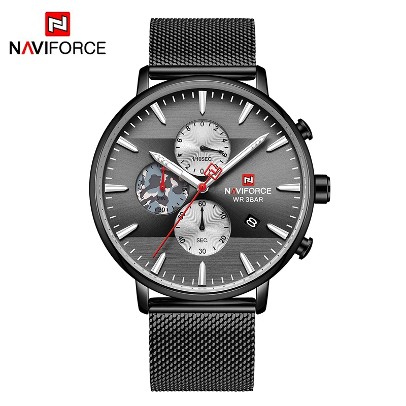 BB NAVIFORCE, мужские часы, лучший бренд, модные, Роскошные, нержавеющая сталь, хронограф, спортивные, водонепроницаемые, кварцевые, мужские часы, Relogio Masculino - Цвет: BB