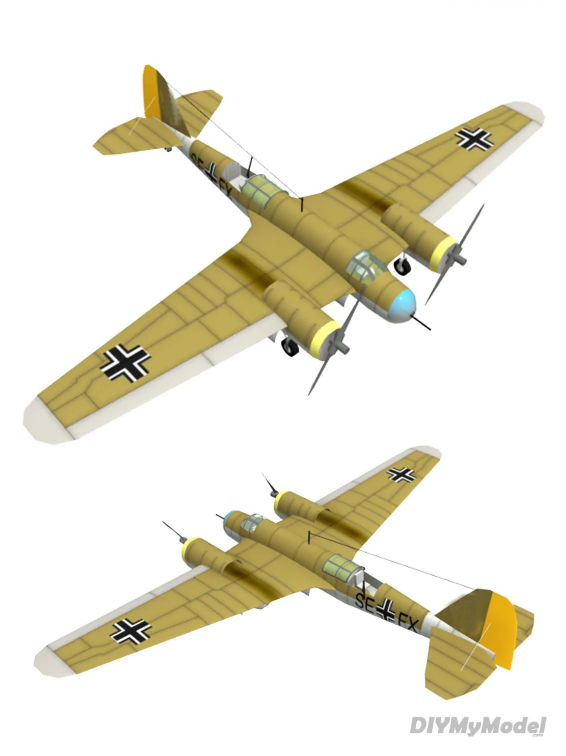 

DIYMyModeI German 1:48 Avia B-71 bomber DIY Handcraft Paper Model KIT Handmade Toy Puzzles Gift Movie props
