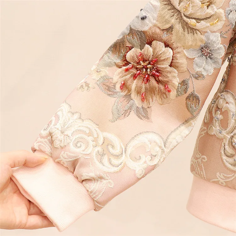 Высокое качество тяжелый Бисер бриллиантами Бейсбол куртка женская верхняя одежда Демисезонный новая модная одежда с длинными рукавами и короткая женская куртка