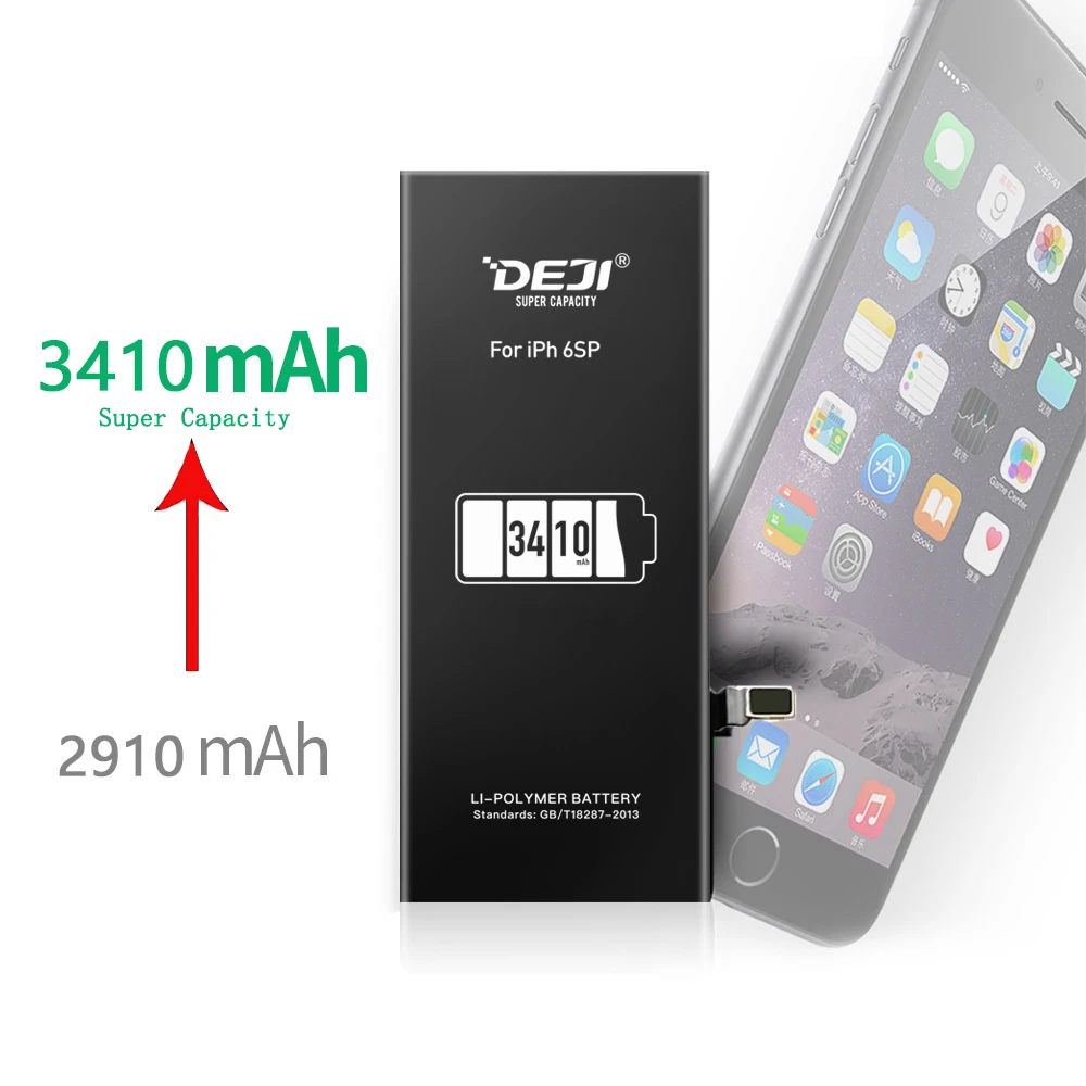 

DEJI High Capacity Battery For iPhone 6SP/6SPlus Real Original Li-polymer Batteries Replacement With Sticker Repair