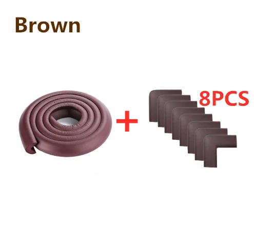 2M Baby Safety Corner Protector Children Protection Furniture Corners Angle Protection Child Safety Table Corner Protector Tape - Цвет: Brown-8pcs