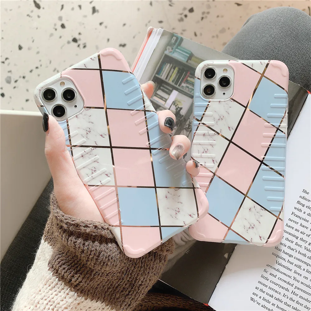 Мраморный чехол для iPhone 11 Pro Max X XR Xs роскошный телефона 6 6s 7 8 Plus модный защитный IMD с