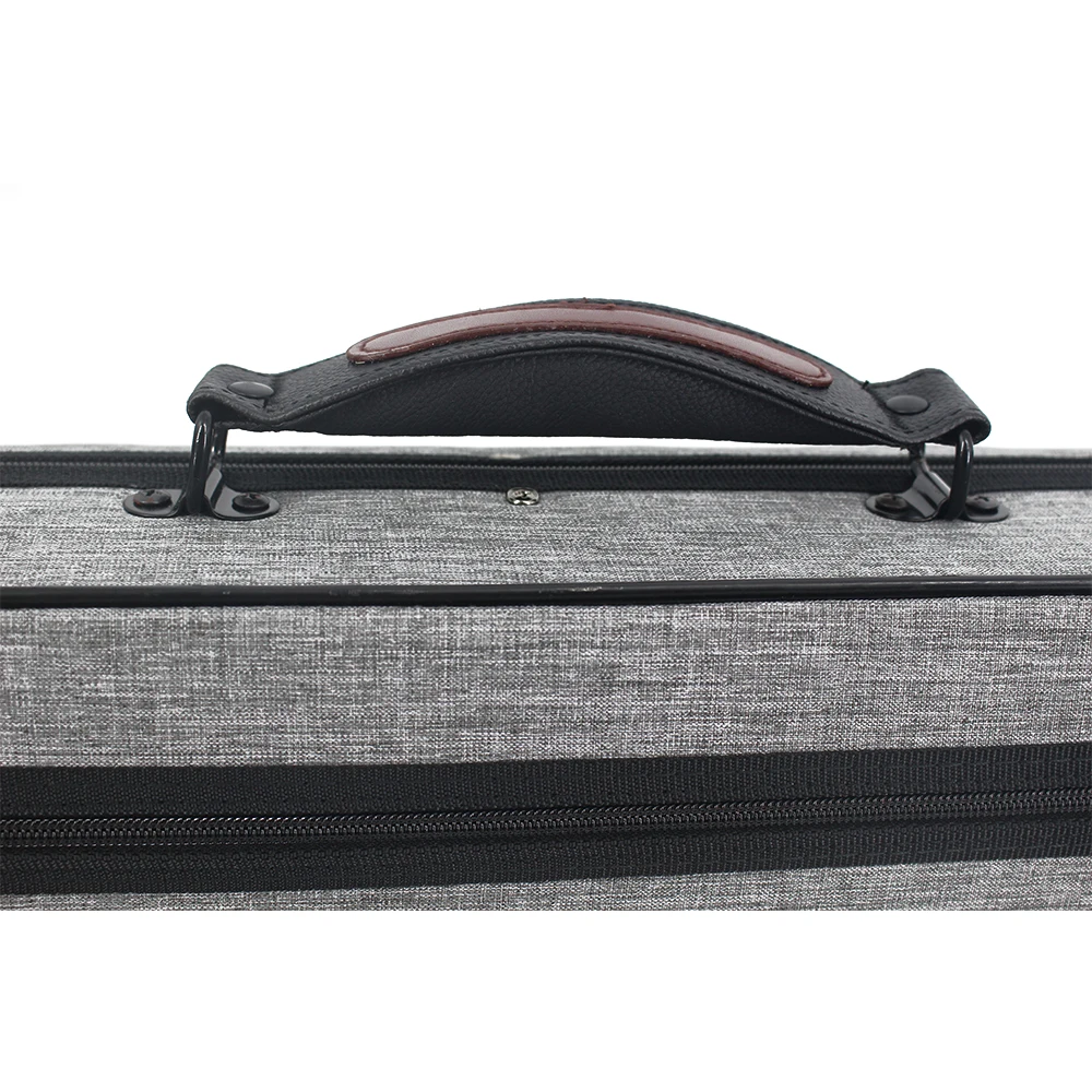 High Grade Gray Rectangle Violin Case Large Storage Space With Hygrometer 4/4 enlarge