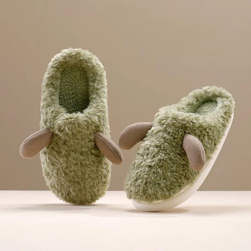 

Autumn Women's Home Slippers Concise Cute Warm Plush Indoor Girls Flip Flips Winter Household Couples Slides Soft Fur Shoes