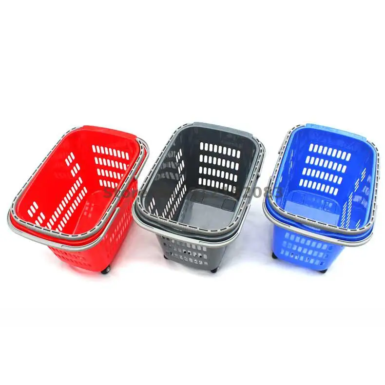 Увеличение на заказ четырехколесного тележки корзина для покупок супермаркет Торговый центр пластиковый магазин удобство Store Ktv Shopp.