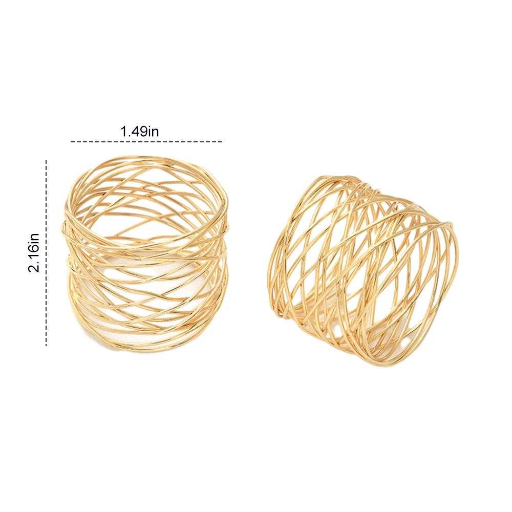 

6 Pcs Upscale Serviette Rings Gold Napkin Holder West Dinner Towel Napkin Ring Napkin Buckle Party Wedding Table Decoration