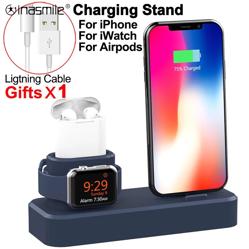Зарядная подставка 3 в 1 для iPhone AirPods iWatch зарядная док станция Apple Watch серии 4/3/2 11 pro
