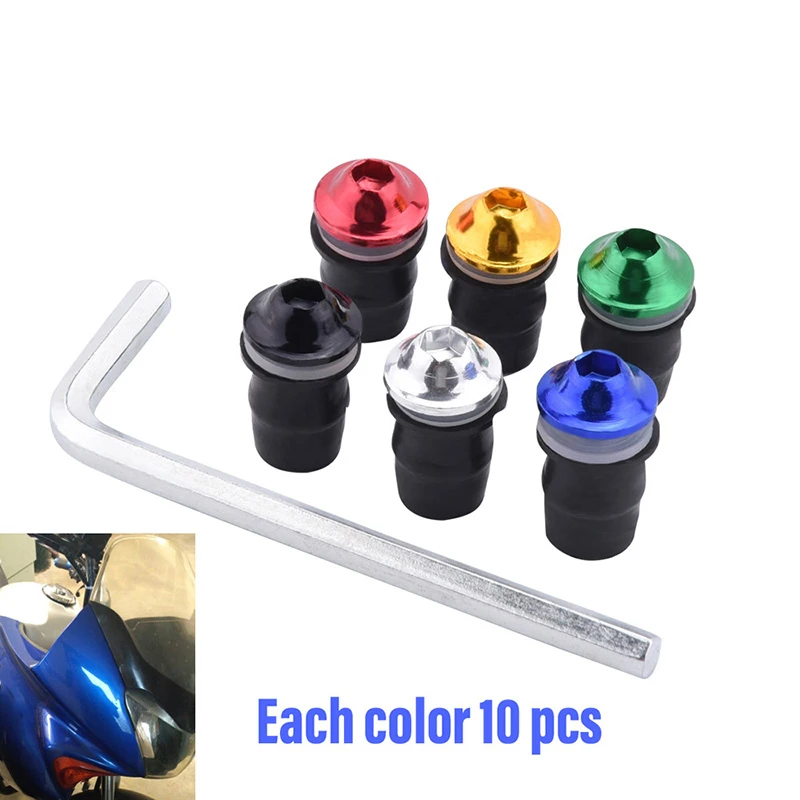 10 шт. m5x16 мм винты для лобового стекла мотоцикла велосипеда ветрового крепежные