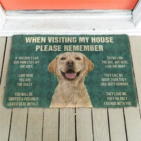 please remember labrador retriever dogs house rules doormat decor print carpet soft flannel non slip doormat for bedroom porch