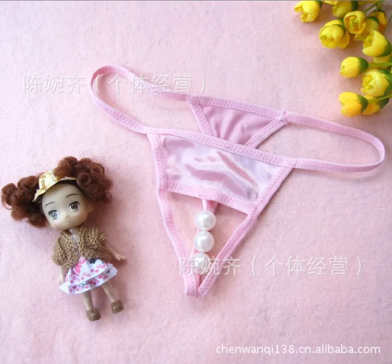 

Women's sexy lingerie sexy open file panties pearl thong pants