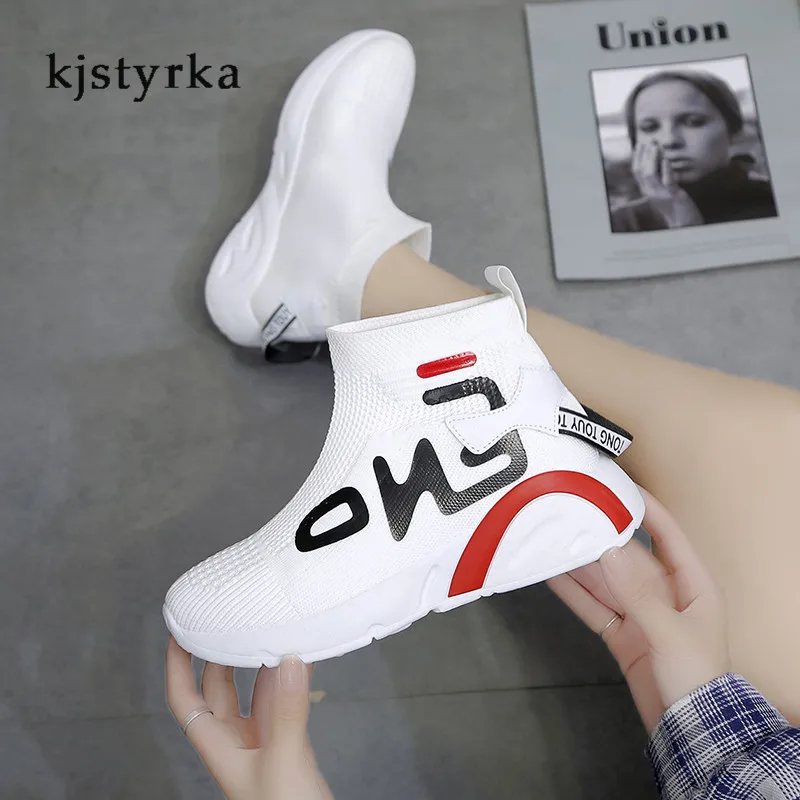 Kjstyrka/ г. стиль, zapatos mujer, брендовые высокие топы из сетчатого материала, женские нескользящие разноцветные корзины