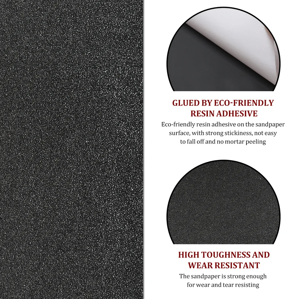 

VORCOOL Skateboard Grip Tape Sheet Sandpaper for Rollerboard Stairs Pedal Wheelchair 80x20cm (Black, Random Protective Fi