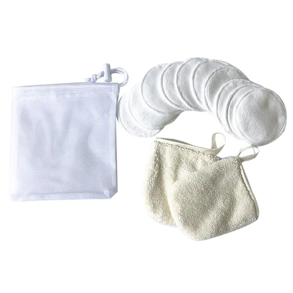 10 шт. мягкие бамбуковые хлопковые салфетки для снятия макияжа многоразовый