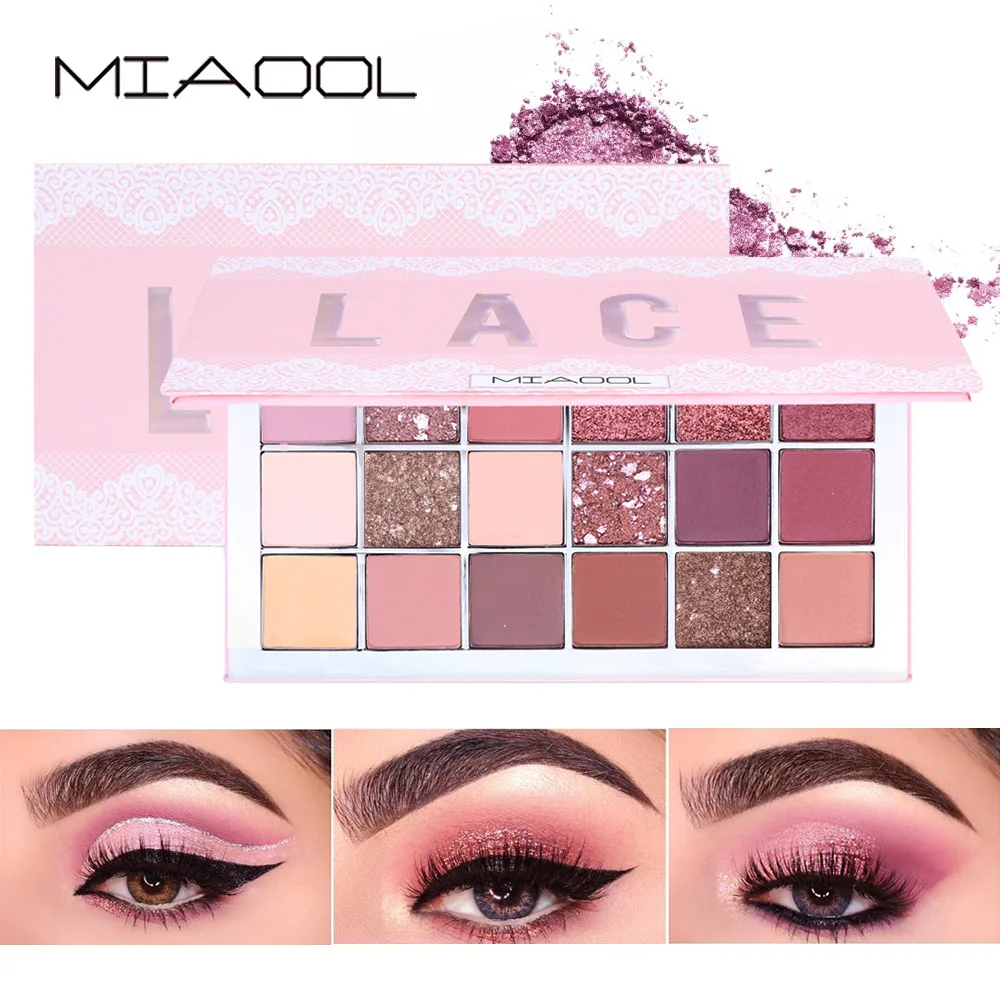 Тени для век MIAOOL 18 цветов кружевные компактные аденовые жемчужные блестящие