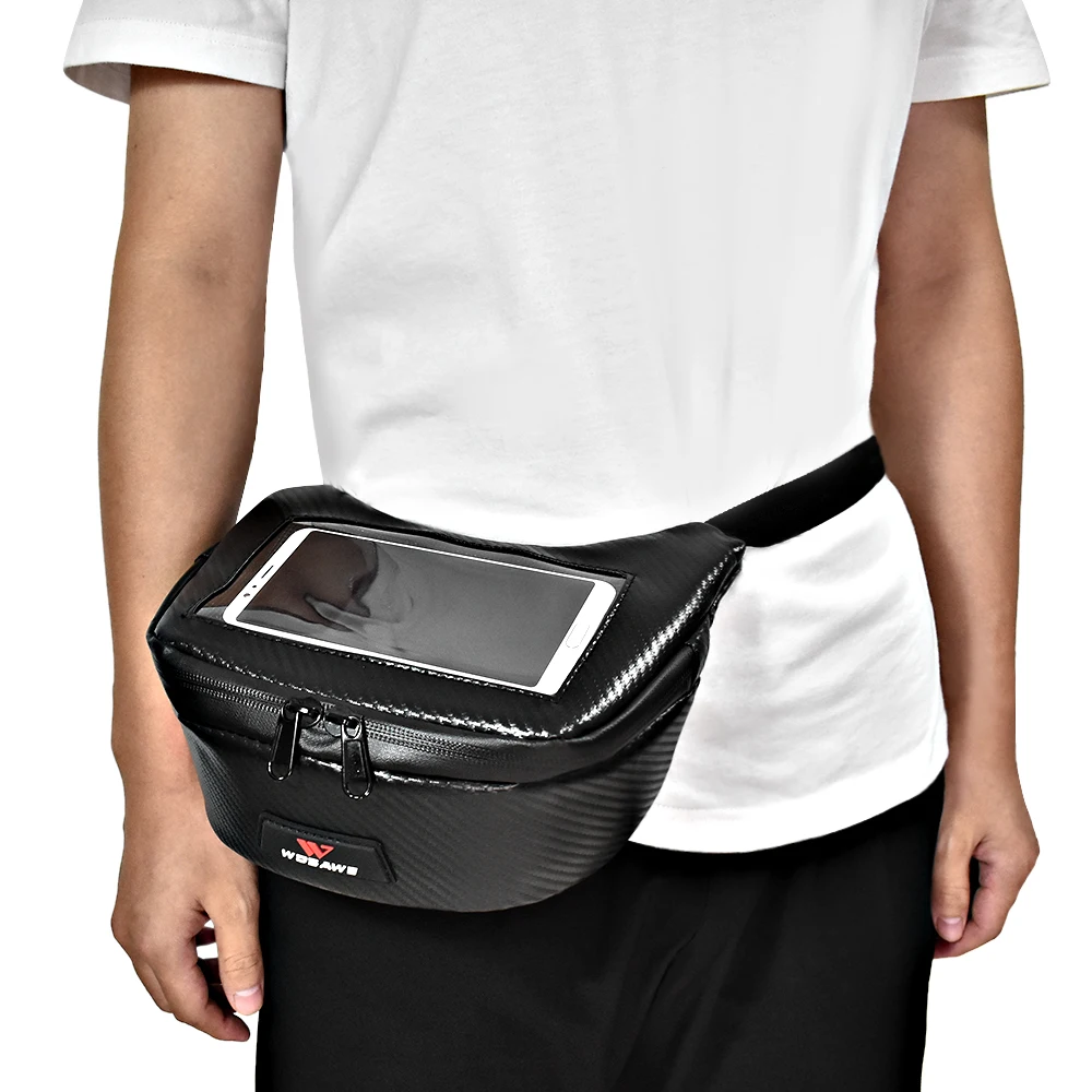 

WOSAWE 3.5L Motorcycle Handlebar Bag Moto Waist Bag Mobile Phone Touch Screen Bag Waterproof Riding Scooter Storage bag