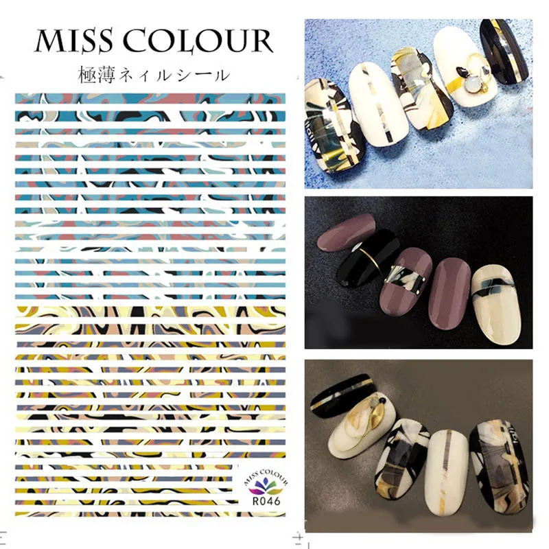 Наклейки для ногтей с мраморной нейл арта полоска наклейка 3D клейкая волна