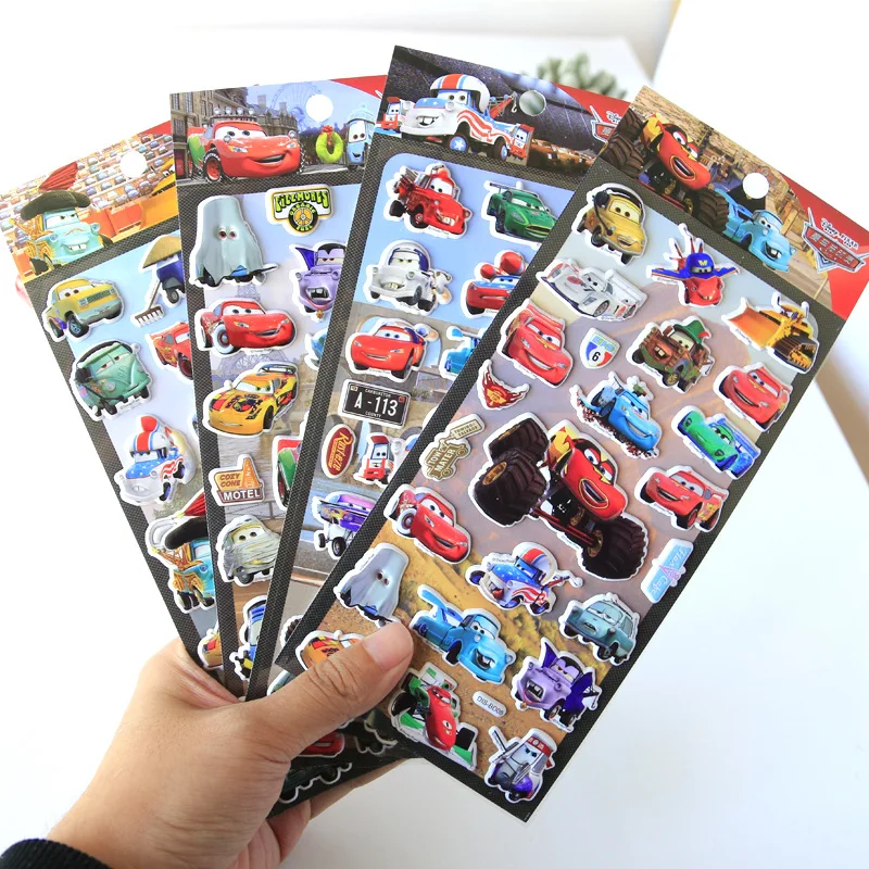 

Disney Genuine Pixar Cars McQueen children sticker toys cartoon stereo 3D stickers cute bubble stickers Christmas Birthday Gift