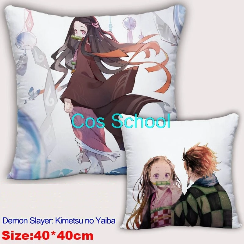 Cos школьная аниме Kamado Tanjirou Nezuko подушки Demon Slayer Kimetsu no Yaiba подушки Agatsuma Zenitsu наволочка+ подушки - Цвет: A