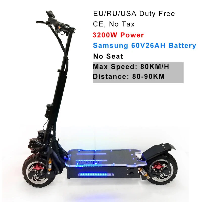3200W SAM26A NO seat Стиль samsung 60 в 3200 Вт 1" мощный Электрический скутер 26Ah 30Ah 80 км/ч складной электрический скутер для взрослых Ebike E скутер CE - Color: 3200W SAM26A NO seat