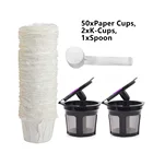 Многоразовая фильтровальная корзина K-cup с бумажными чашками и ложкой для кофеварки KeurigK-MiniK-ClassicK-Compact