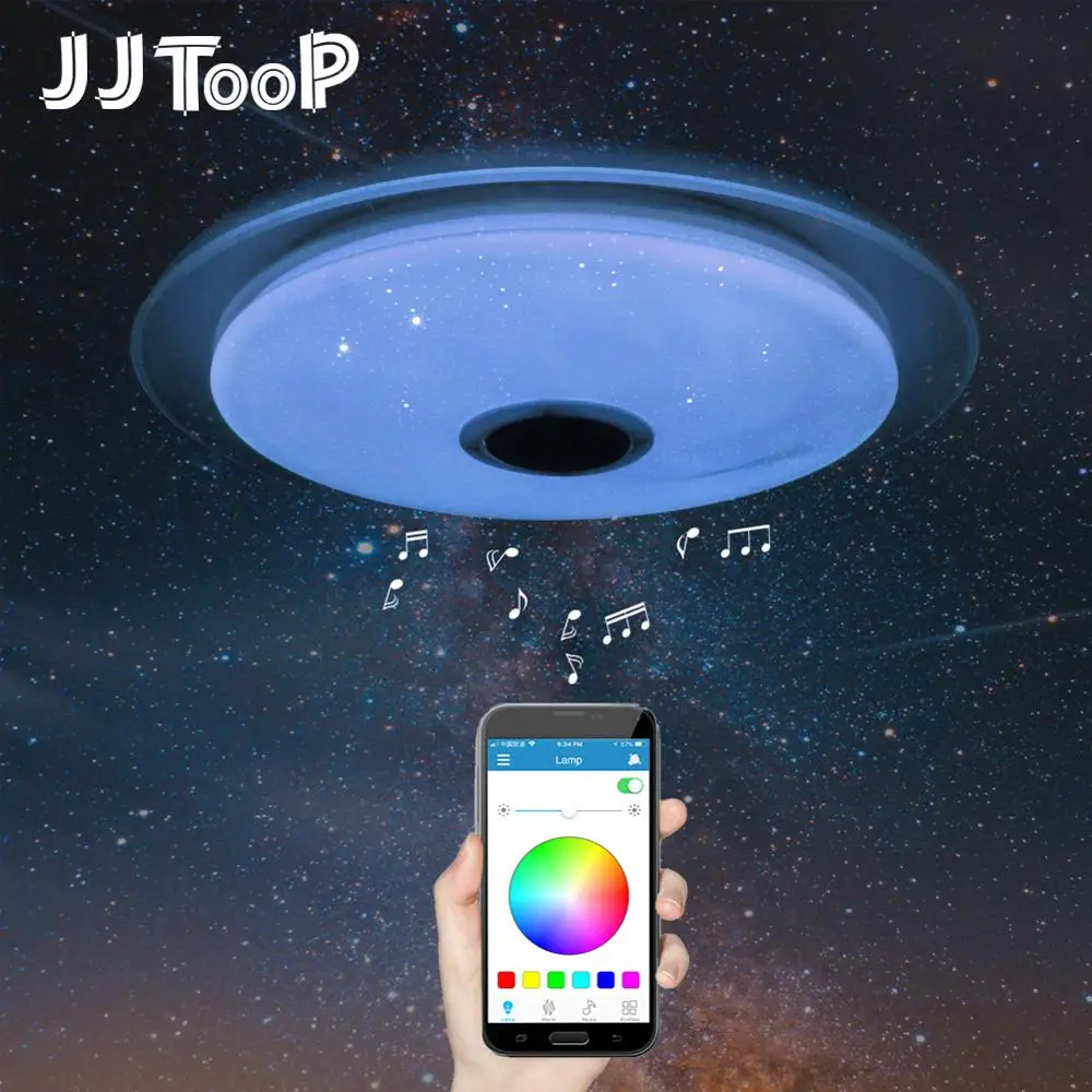 Светодиодный музыкальный потолочный светильник RGB Bluetooth, динамик, лампа для дома, вечерние, спальни, 220 В, 36 Вт, 40 Вт, пульт дистанционного управления с регулируемой яркостью, приложение, умный красочный светильник ing