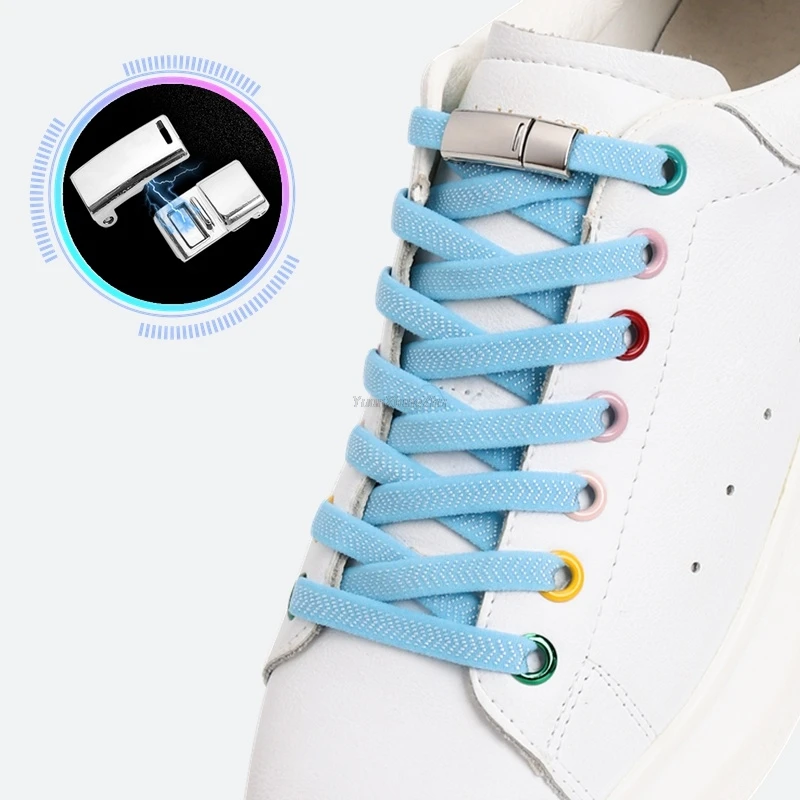 

New Magnetic lock No tie Shoe laces Elastic Shoelaces without ties Shoelace on magnets Kids Adult Boots Sneakers Laces