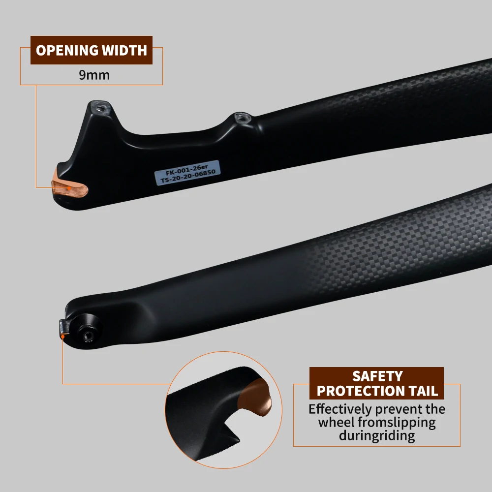 Велосипедная вилка TOSEEK из углеродного волокна коническая 26er 27.5er 29er | Спорт и