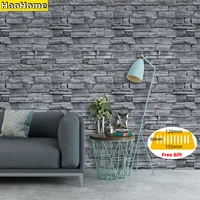 haohome grey stone peel stick stone wallpaper for walls self adhesive contact paper kitchen hotel wall decor