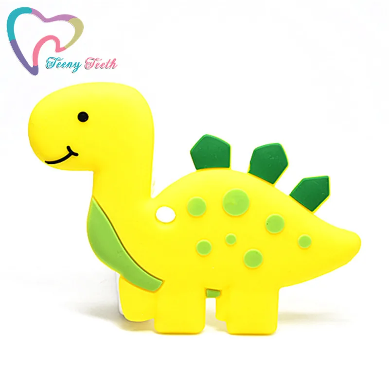 10 шт милые Динозавры Животные Прорезыватель пищевого силикона бусины материал