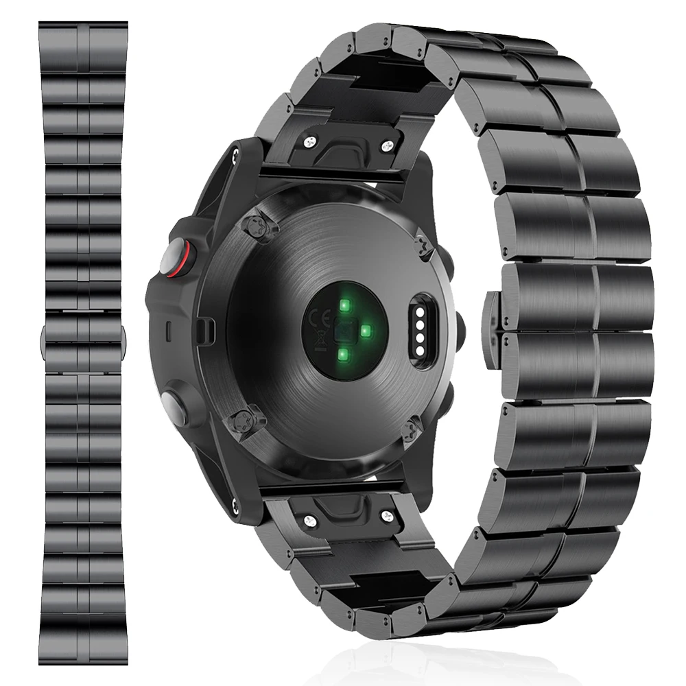 Ремешок металлический для Garmin fenix 6X Pro 5X plus быстросъемный браслет из нержавеющей