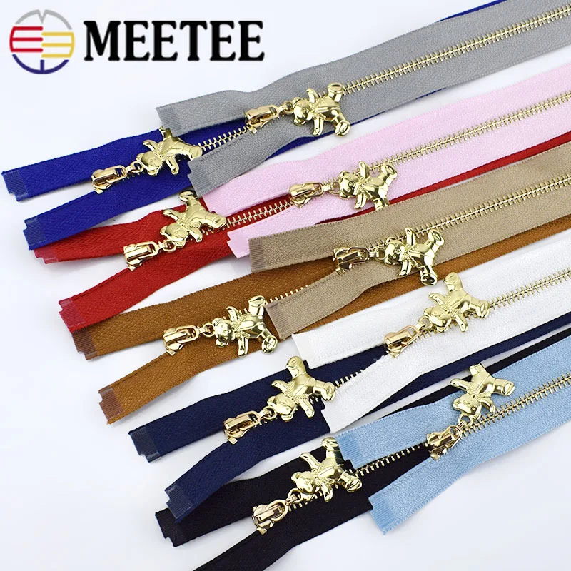 Meetee 2 шт 40-70 см 3# Металлические молнии Open-End Авто замок золотая молния DIY сумки кошелек Декор одежды молния Швейные аксессуары ZA049