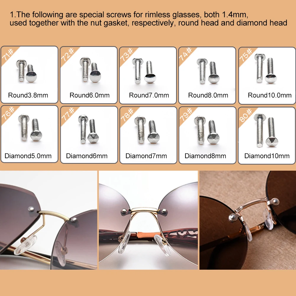 Пинцет для очков крошечные винты аксессуары солнцезащитных носоупоры