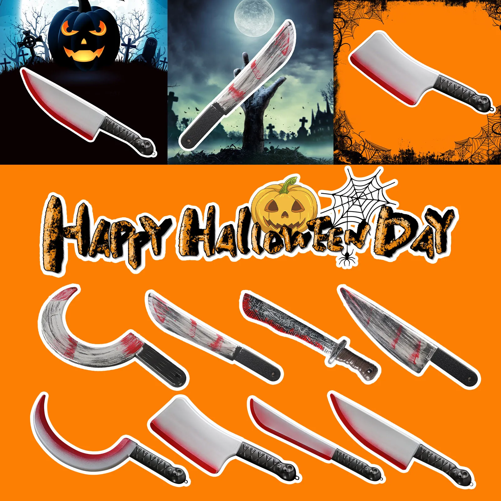 Забавный кровавый острый нож на Хэллоуин пластиковый реквизит для вечерние НКИ