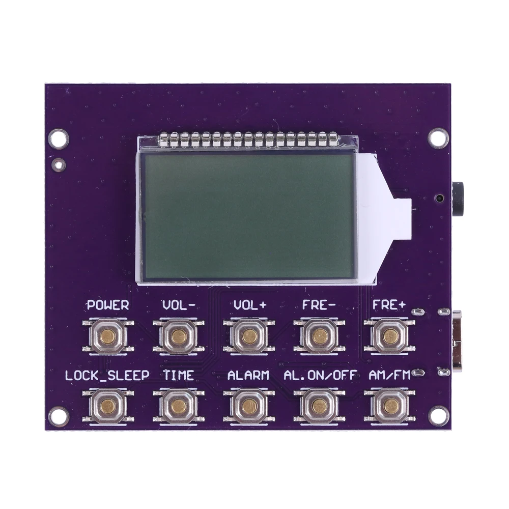 FM MW SW Wireless Radio Receiver Module 87-108MHz Station Auto Storage 4.75-21.85MHz Digital Clock LED Display DC 3.7V